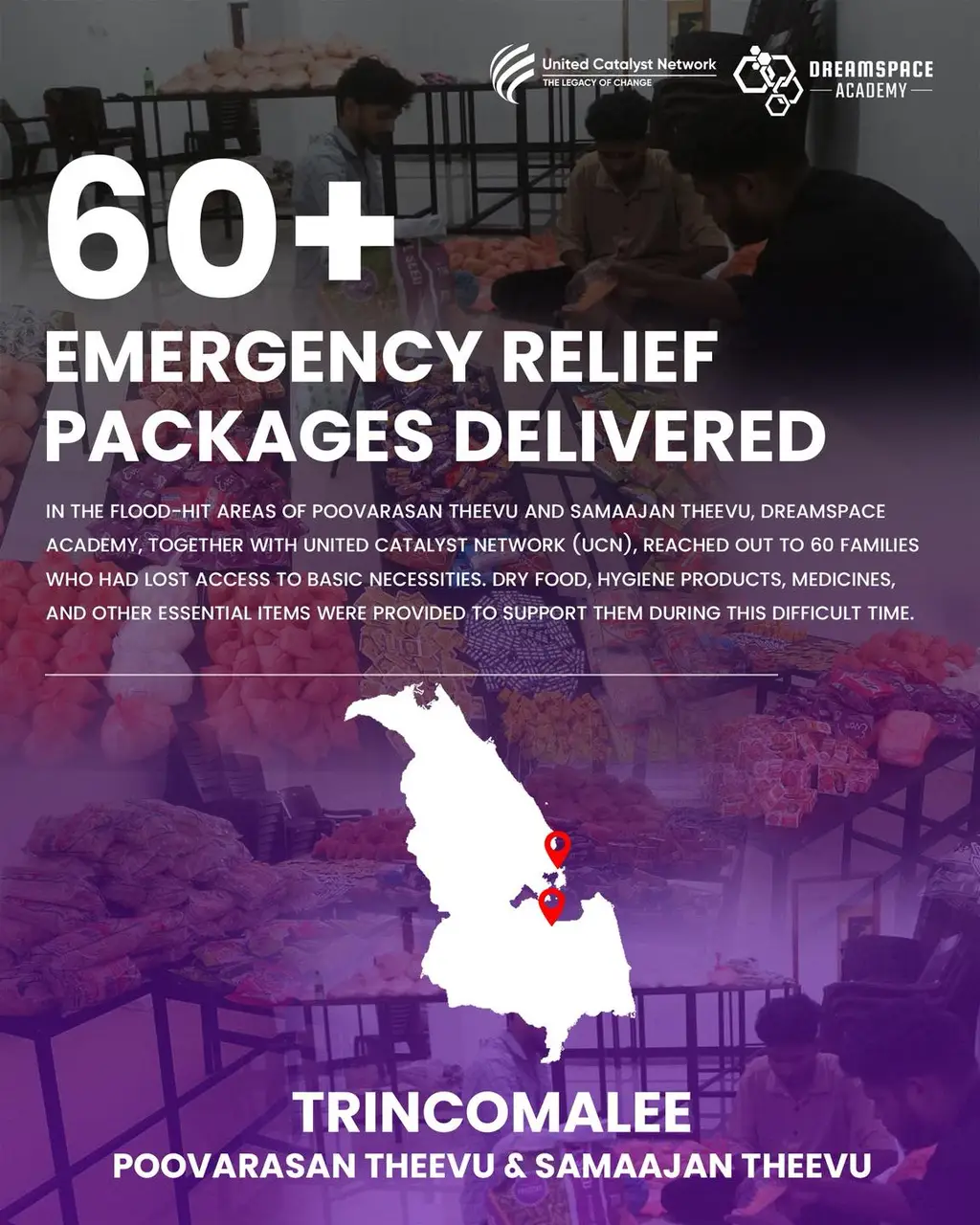 Cyclone Ditwah flood relief, Eastern and Northern Provinces.