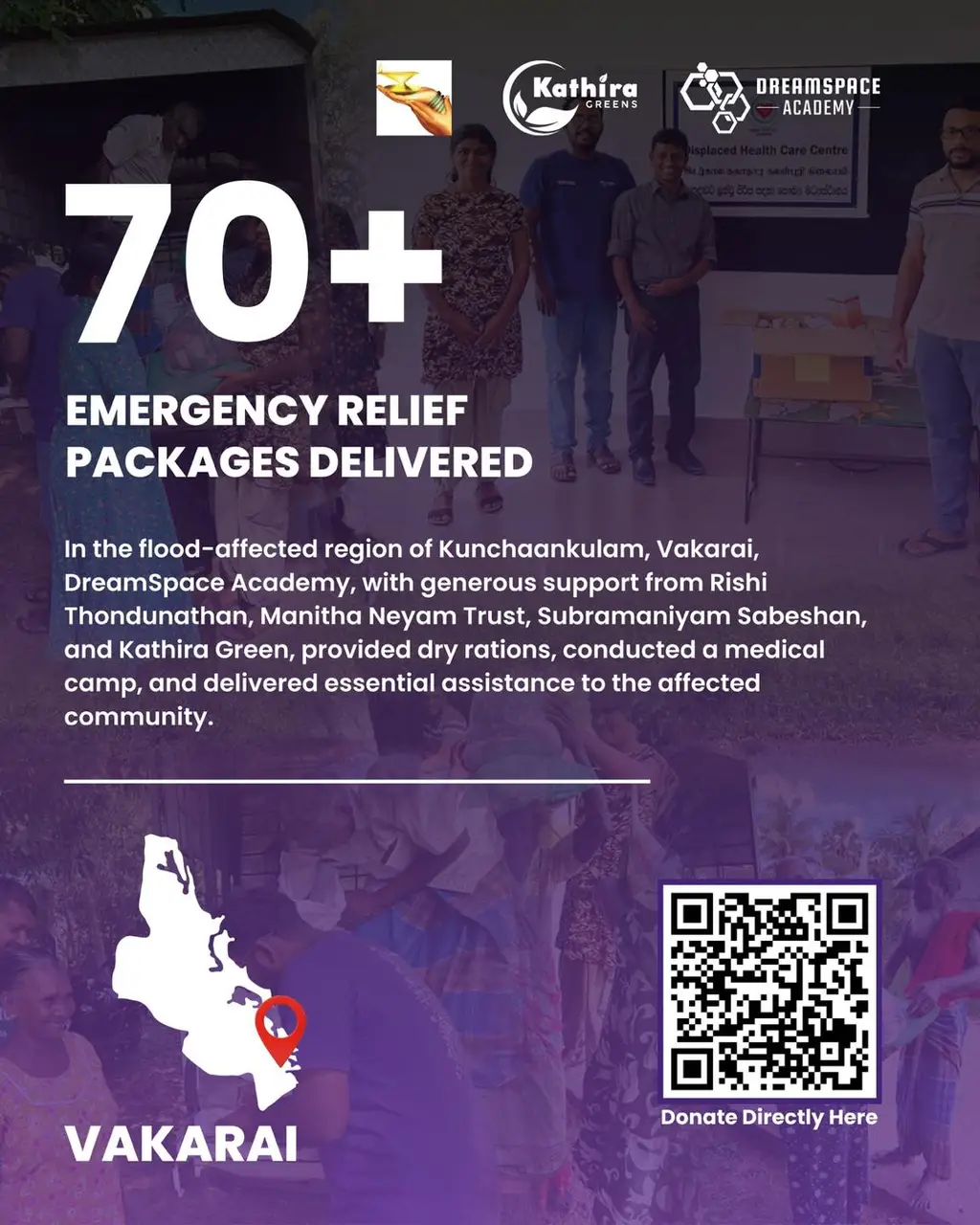Cyclone Ditwah flood relief, Eastern and Northern Provinces.