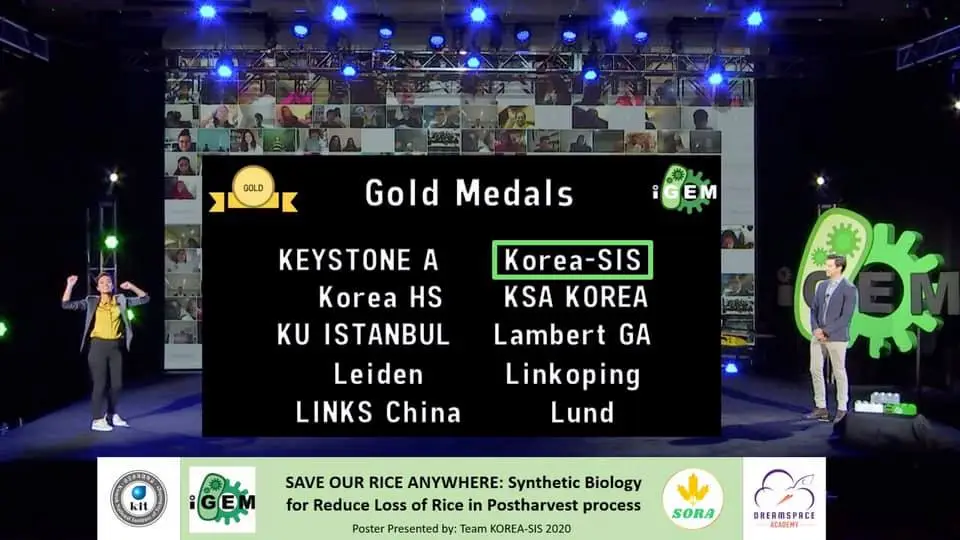 iGEM 2020 — gold medal for a rice biosensor, International, 2020-11-22.