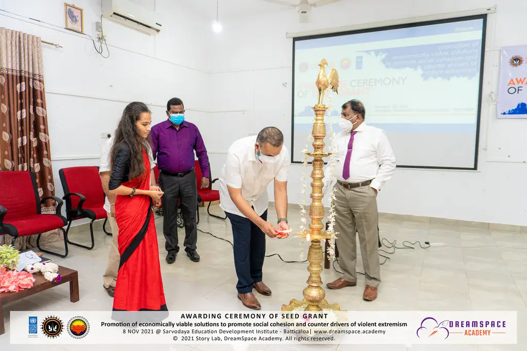 Seed grants for eleven social-innovation ideas, Batticaloa, 2021-11-08.