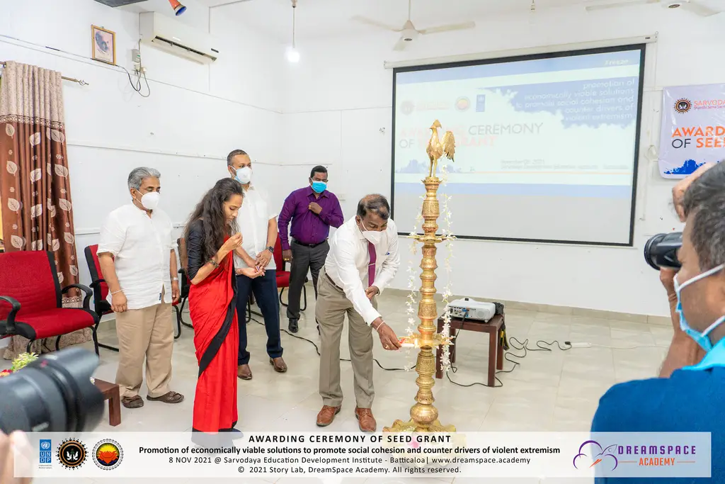 Seed grants for eleven social-innovation ideas, Batticaloa, 2021-11-08.