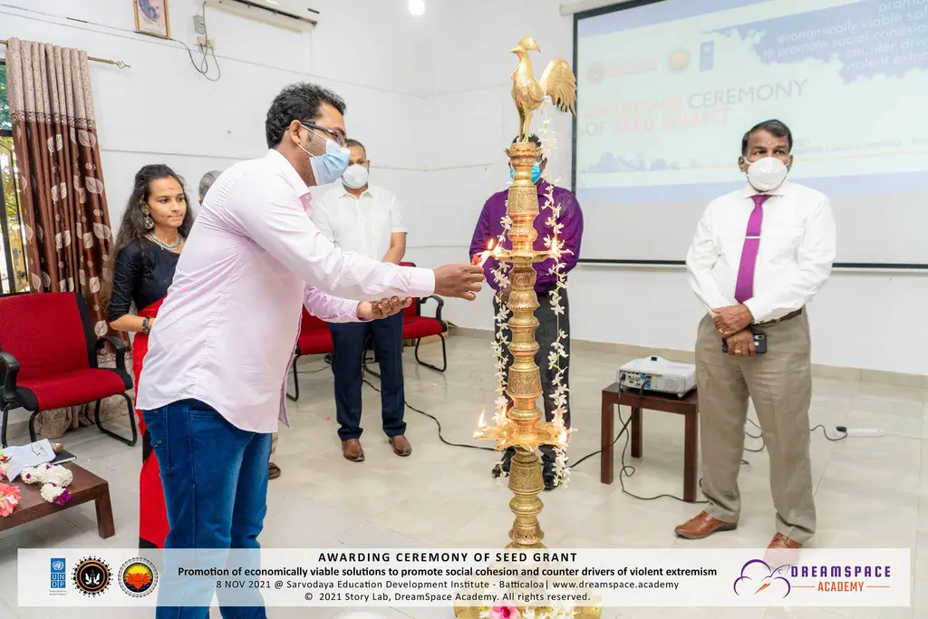 Seed grants for eleven social-innovation ideas, Batticaloa, 2021-11-08.