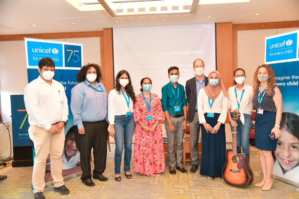 A candidate on the UNICEF panel, Sri Lanka, 2021-12-13.
