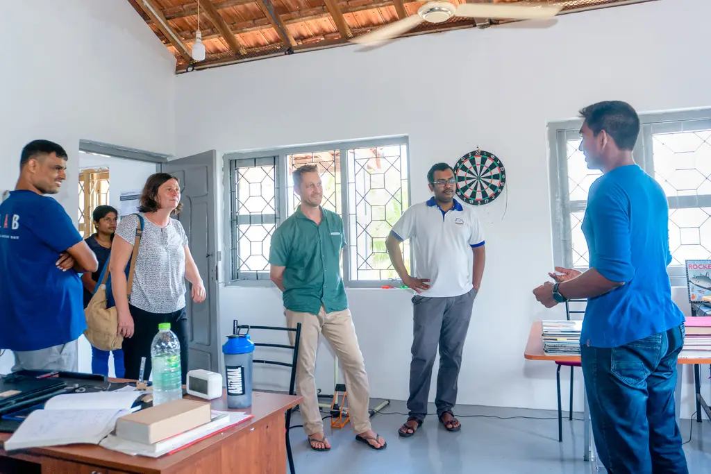 The founders of Lanka Upcycles visit, Batticaloa, 2022-04-12.