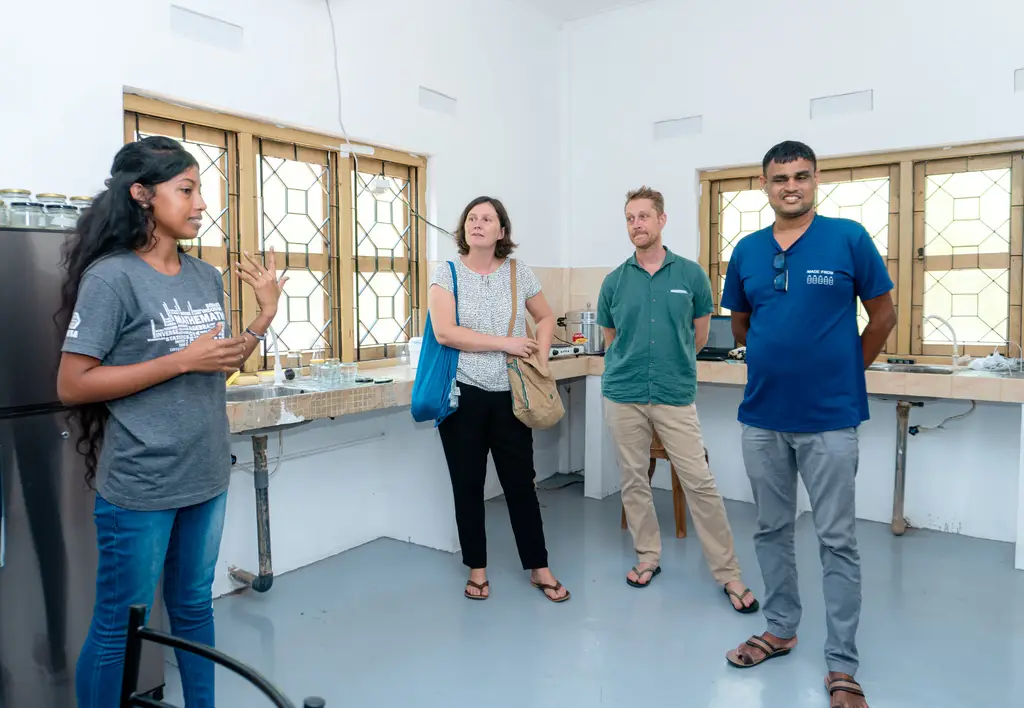 The founders of Lanka Upcycles visit, Batticaloa, 2022-04-12.