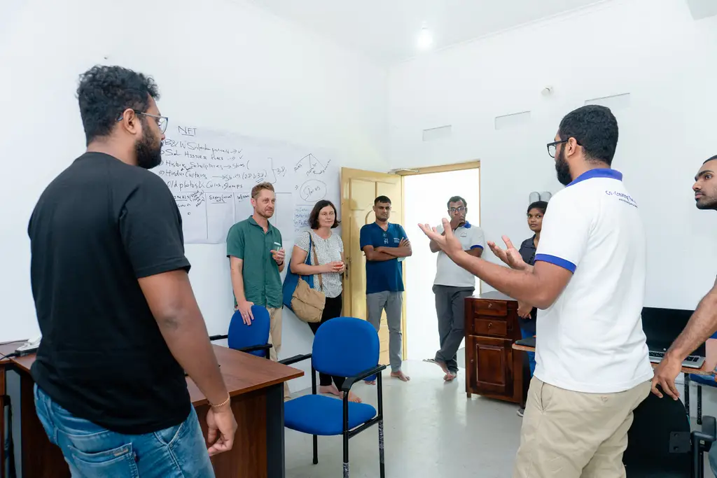 The founders of Lanka Upcycles visit, Batticaloa, 2022-04-12.